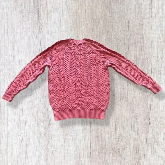Crown & Ivy Pink Oversized Cable Knit Cotton Sweater Women’s Small - Picture 1 of 11
